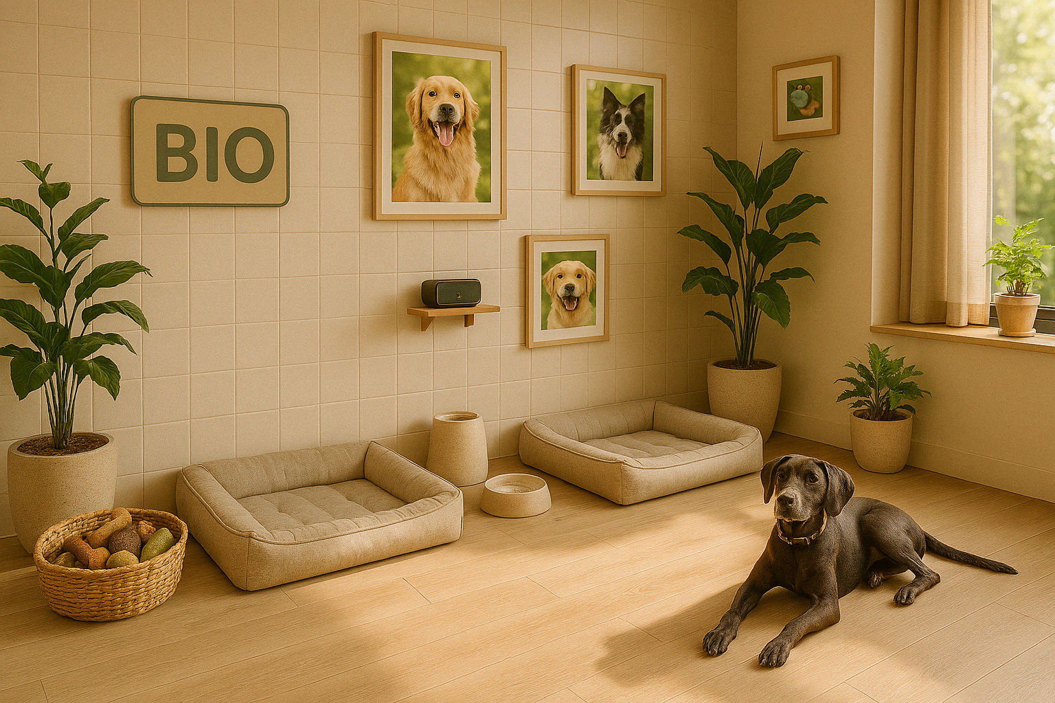 Intérieur du salon Natu'Hund de toilettage pour chiens à Lyon.